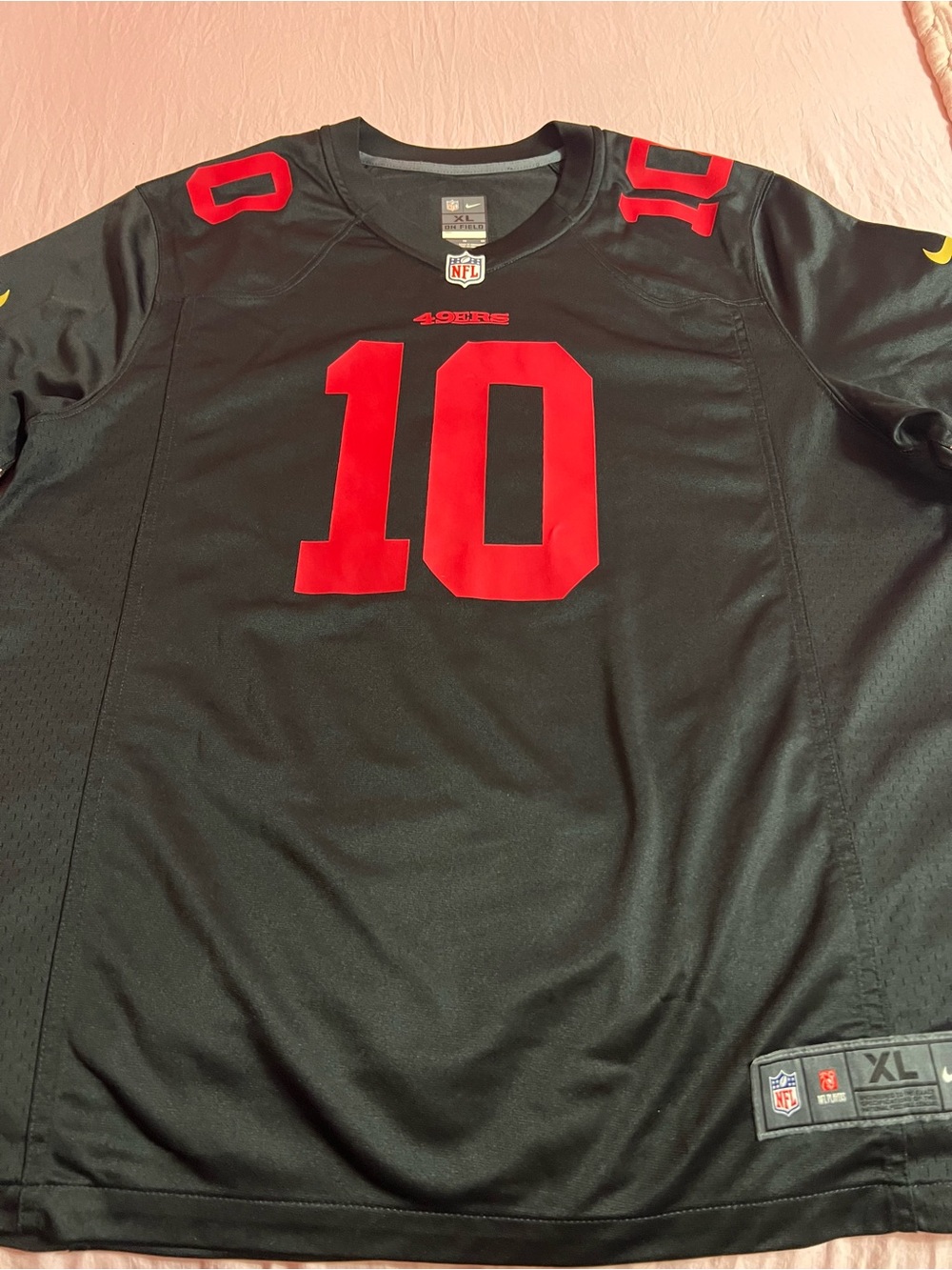 men’s nike nfl 49ers all black jersey - garopplo
